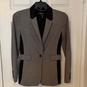 DKNY Gray and Black Contrast Blazer